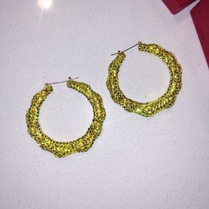 Melody Ehsani Swarovski Neon Bamboo Hoop Earrings